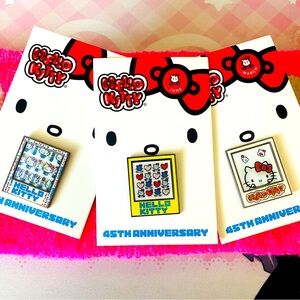 hello kitty sanrio - 45th anniversary friend of the year pin set